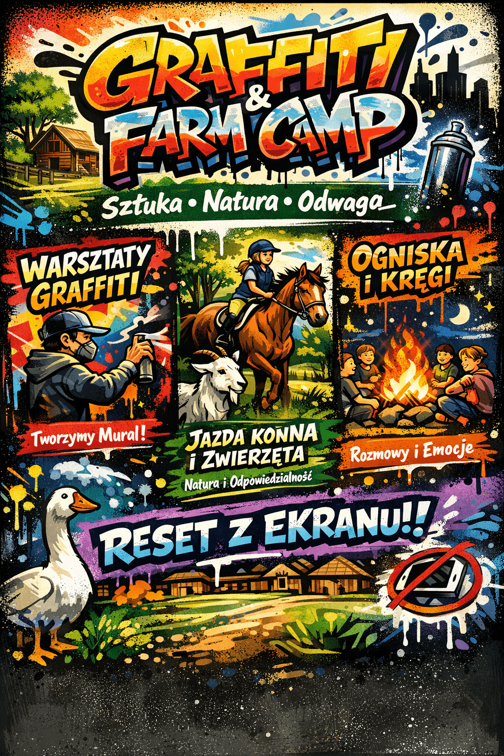 ART-FARMA - warsztaty graffiti i jazda konna